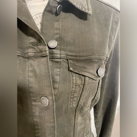 Liverpool Olive Green Denim Jacket - Picture 8 of 12